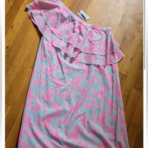 bougainvillea ruffle dress crystal blue vineyard vines